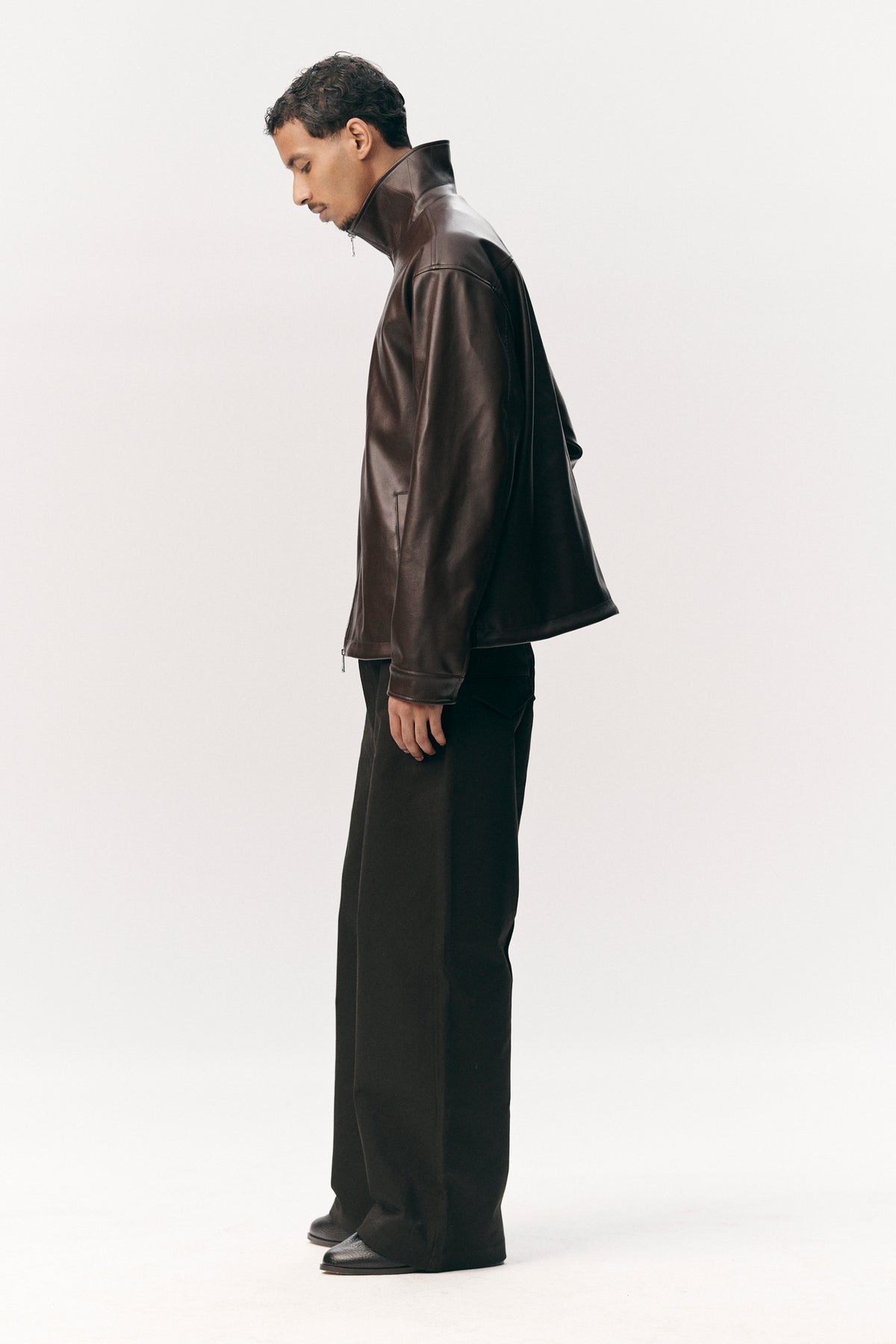 ZIP UP FAUX L SS26 DARK CHOCOLATE