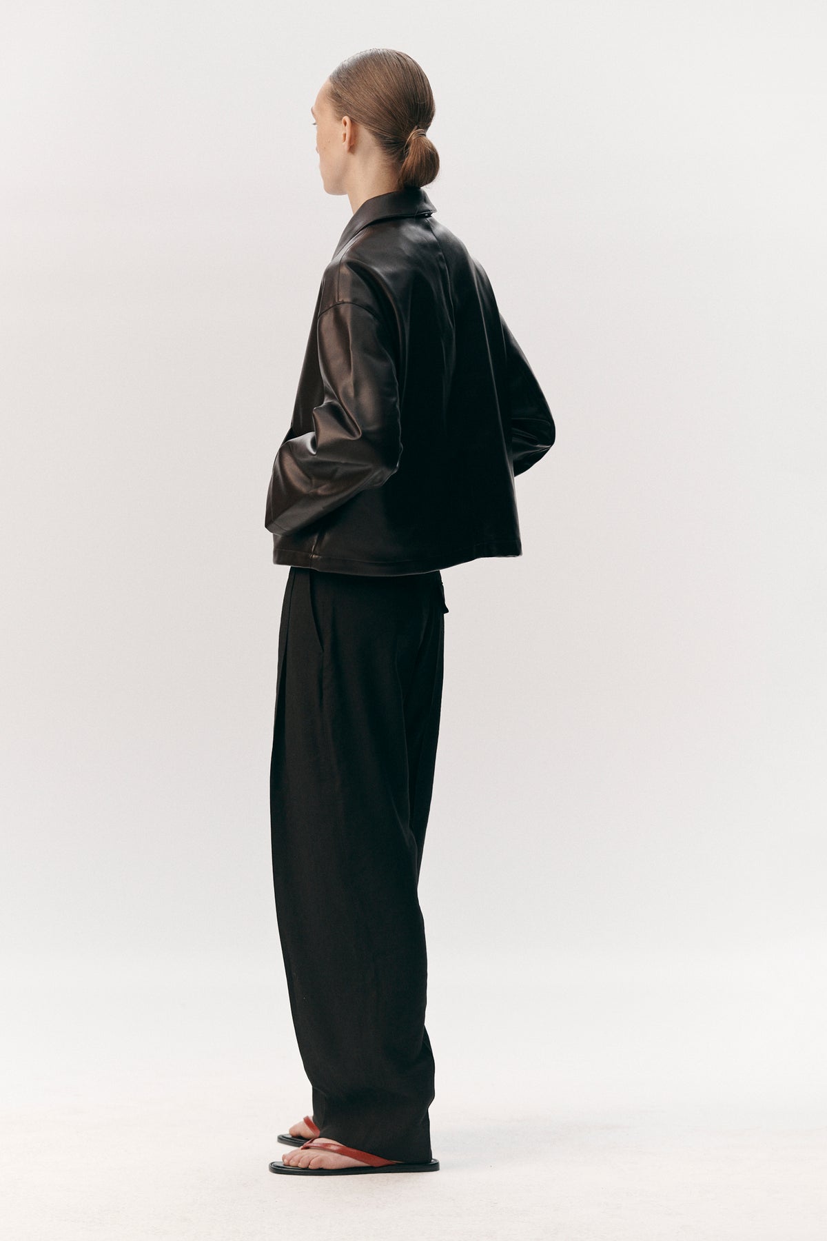 SHIRT JACKET FAUX L SS26 BROWN/ BURGUNDY