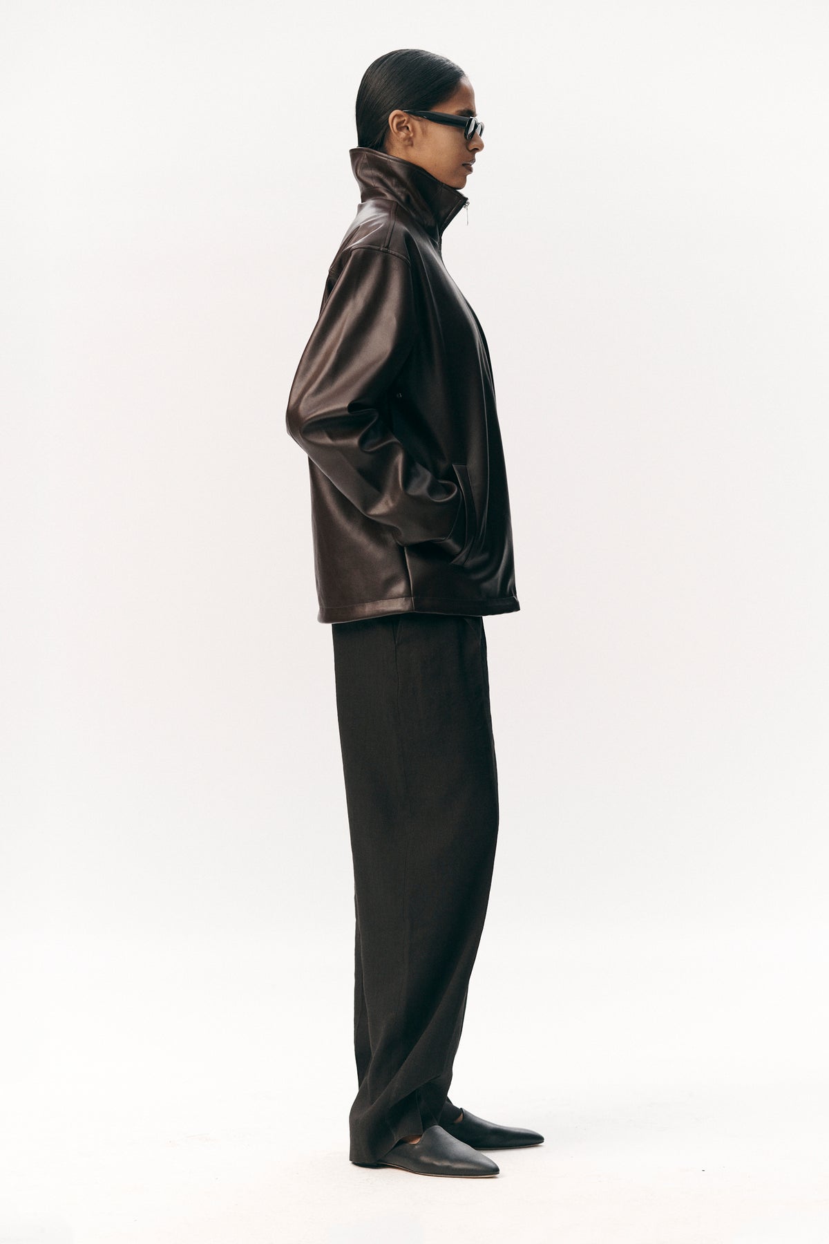 ZIP UP FAUX L SS26 DARK CHOCOLATE WOMEN